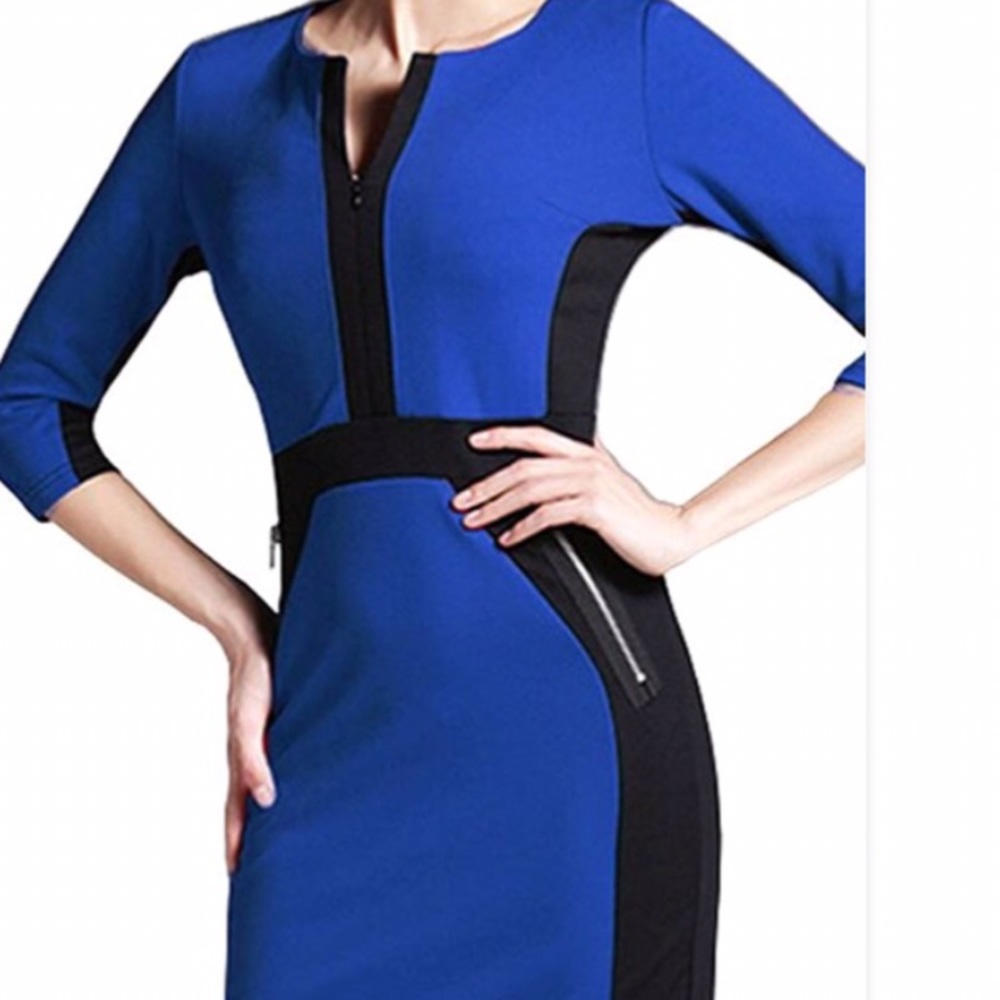 Stretched tunic pencil sheath dress